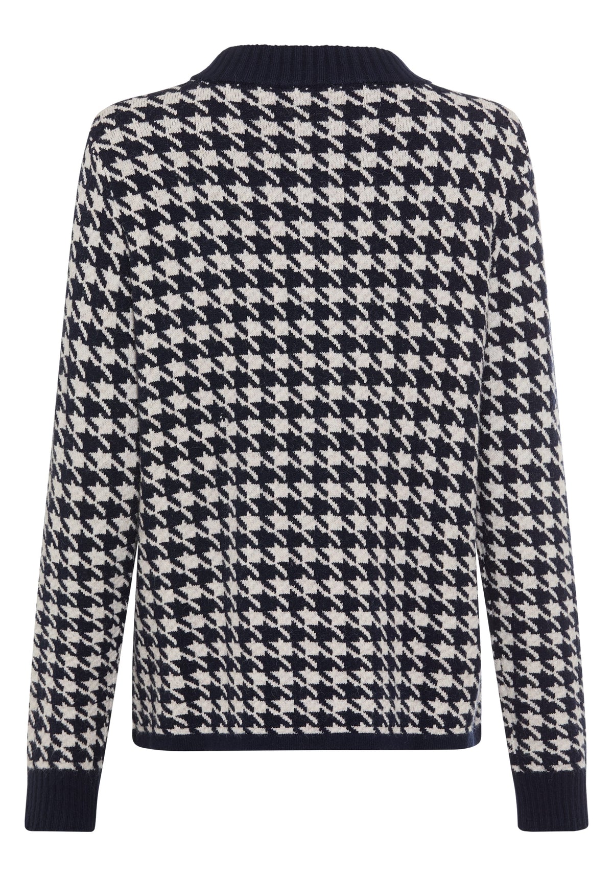 Houndstooth Zip Front Cardigan