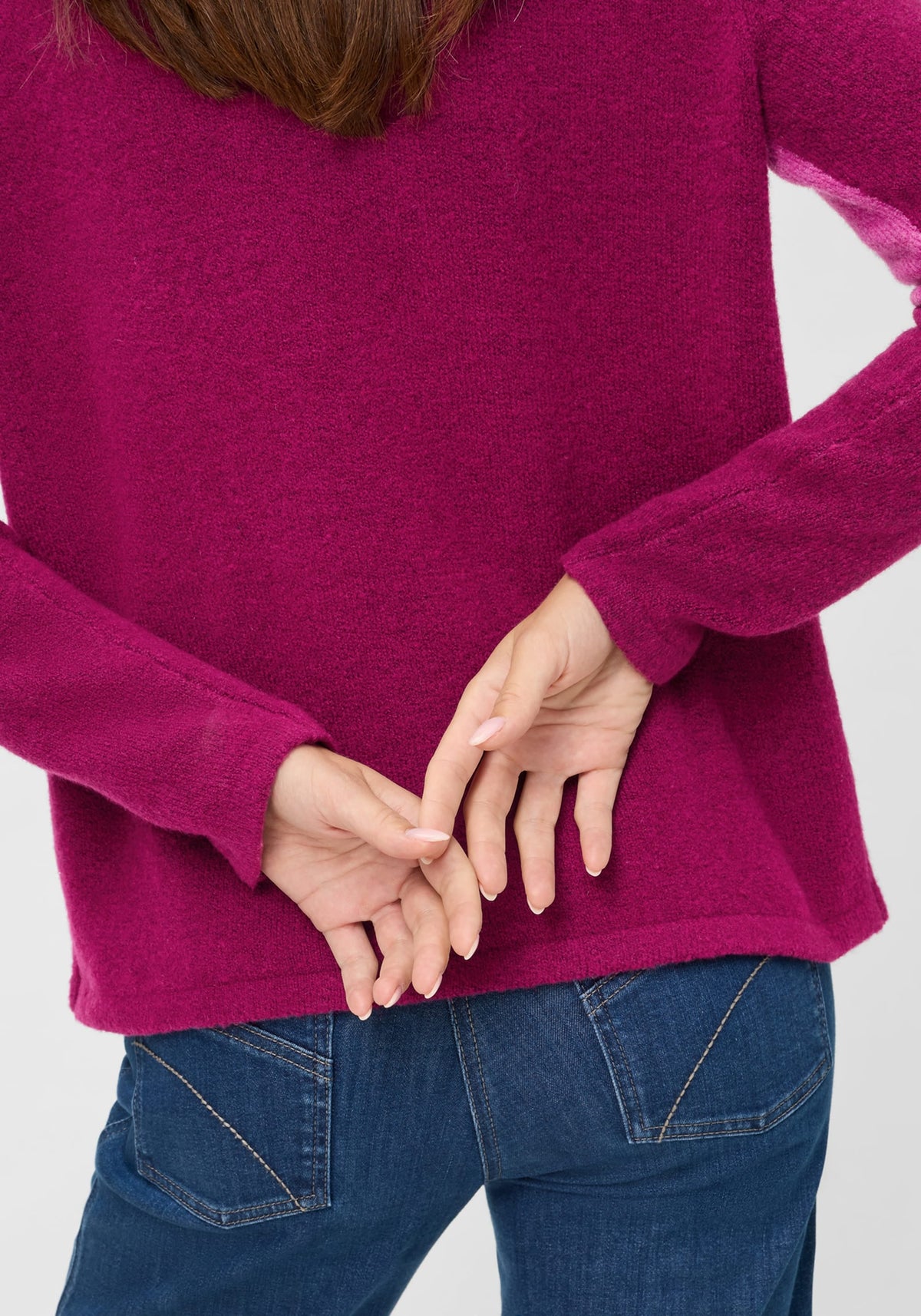 Floral Intarsia Mock Neck Sweater