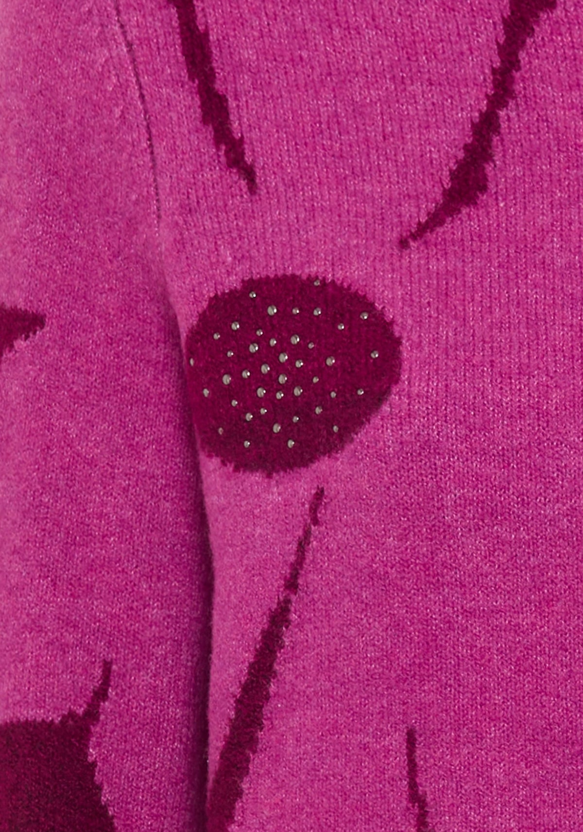 Floral Intarsia Mock Neck Sweater