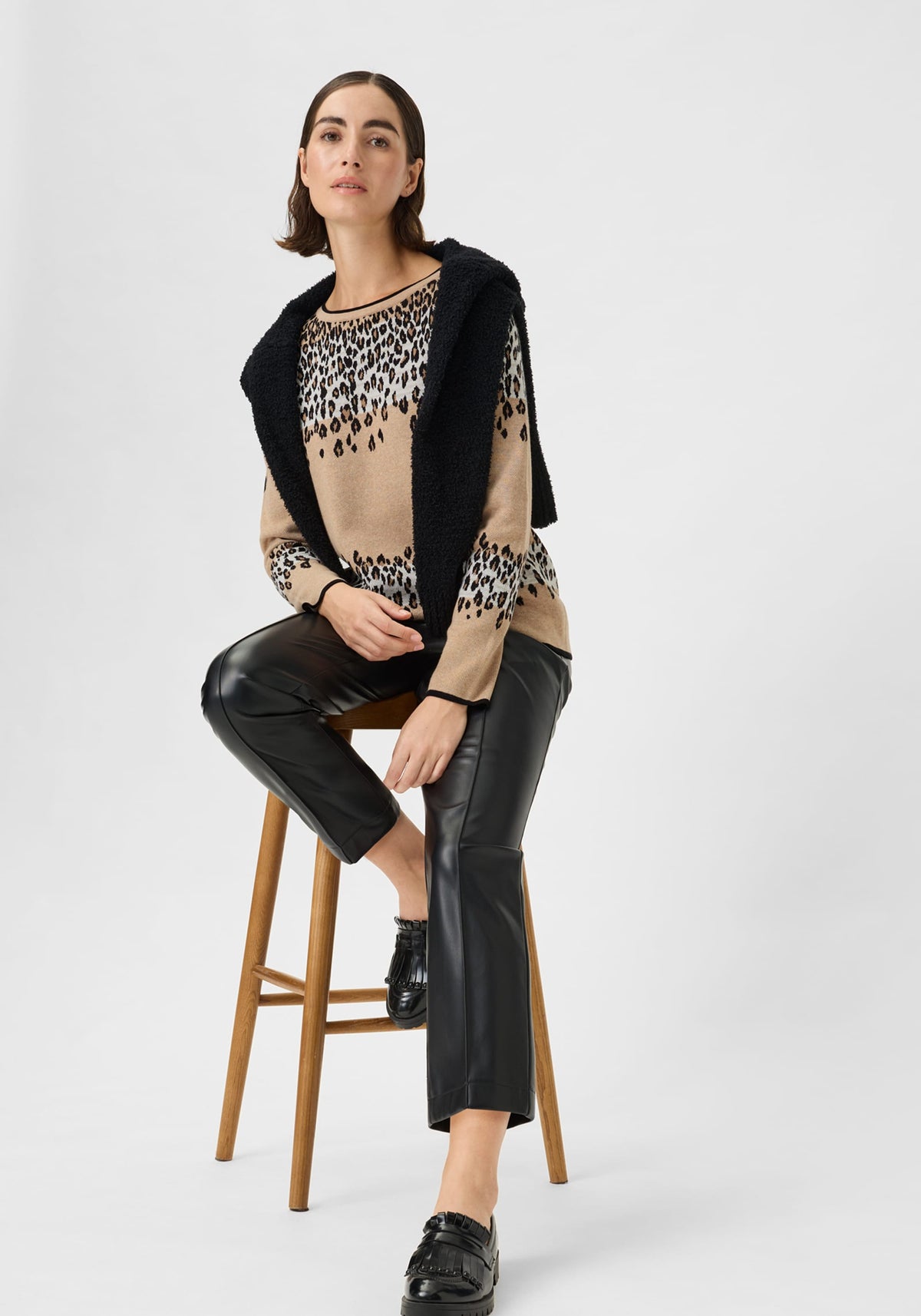 Leopard Panneaux Sweater