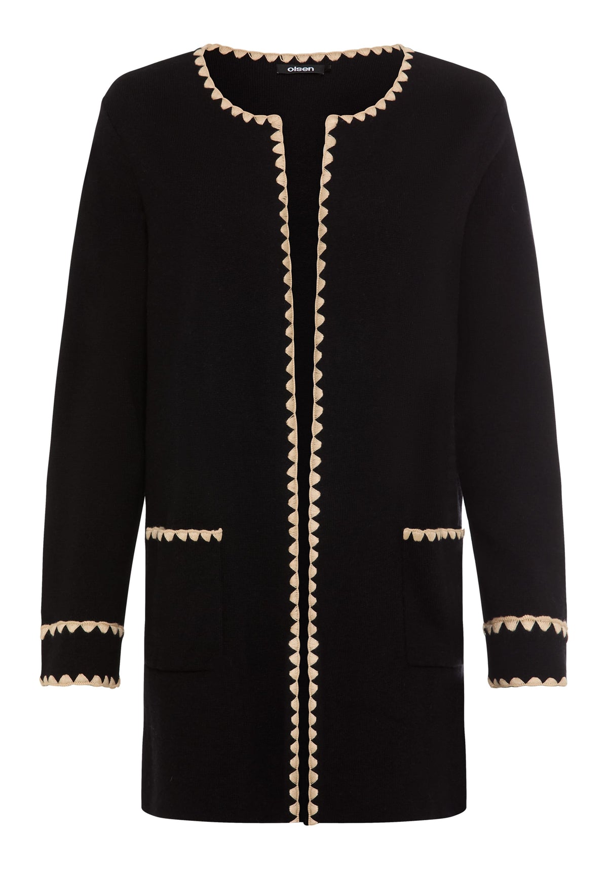 Cardigan long à garniture brodée