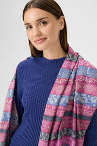 Plaid Blanket Scarf with Fringe