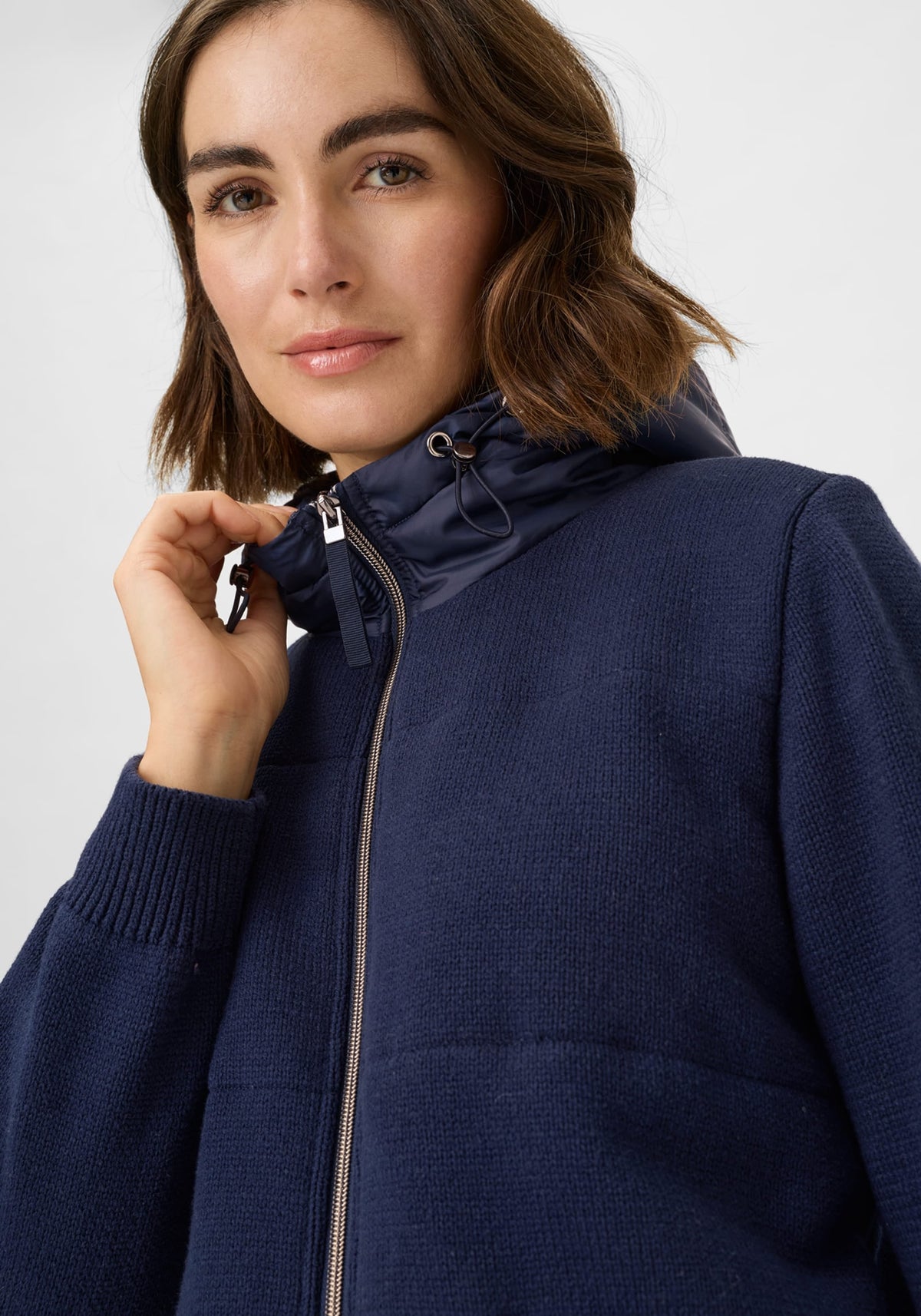 Heavy Zip Front Hooded Cardigan