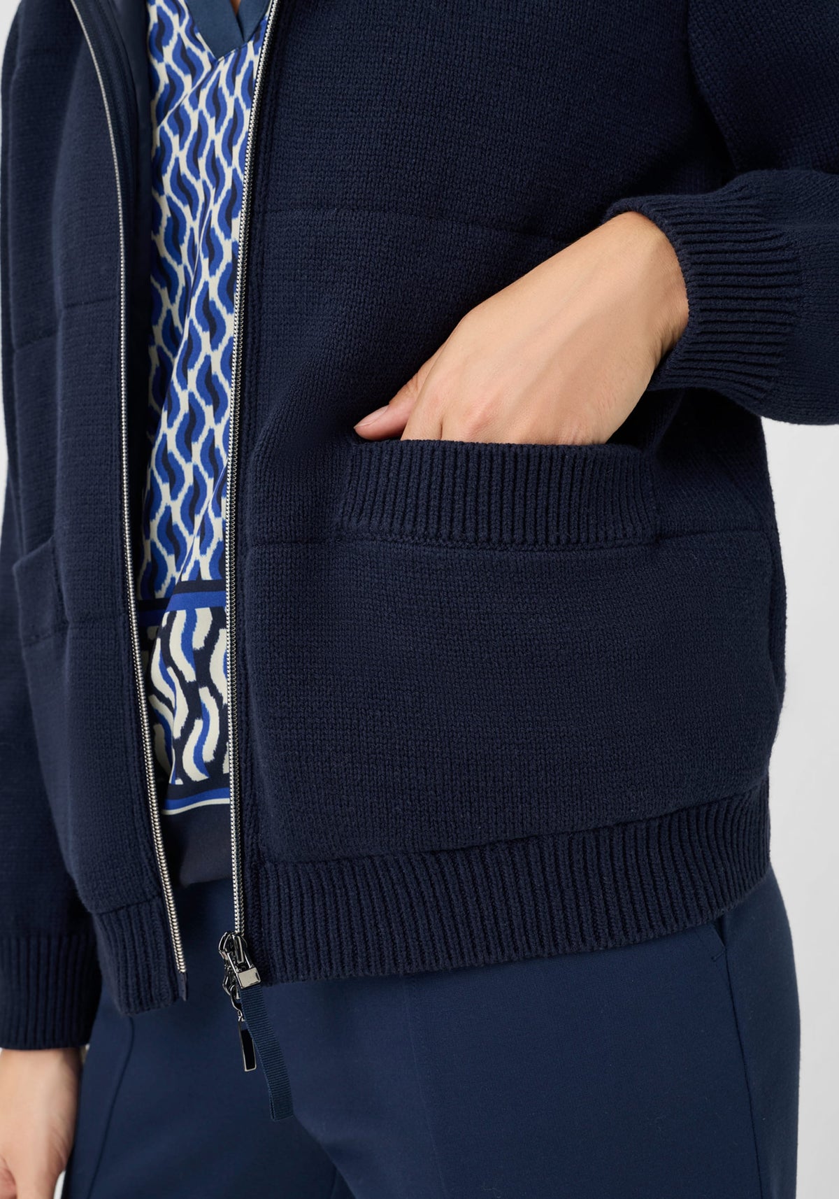 Heavy Zip Front Hooded Cardigan