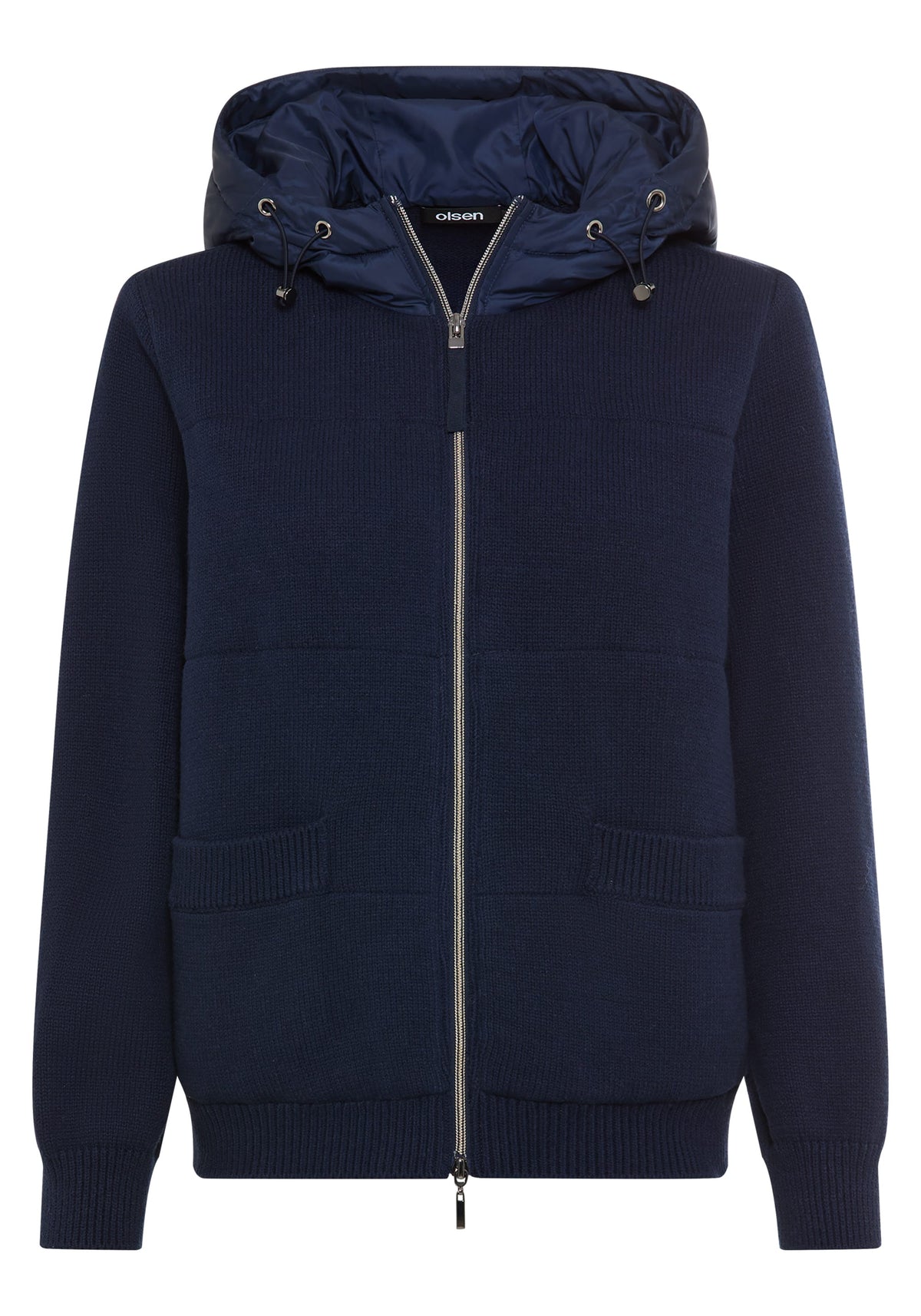 Heavy Zip Front Hooded Cardigan