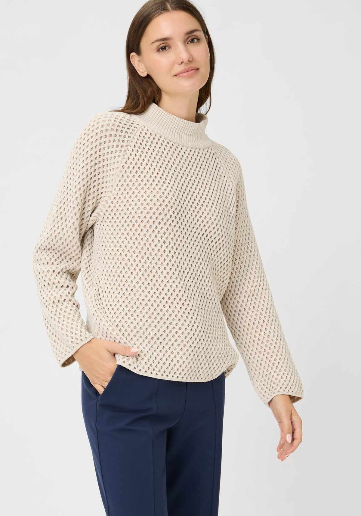 Chenille Novelty Mock Neck Sweater