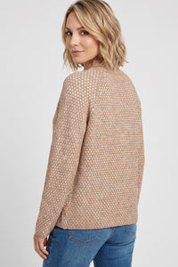 Chenille Lattice Mock Neck Sweater