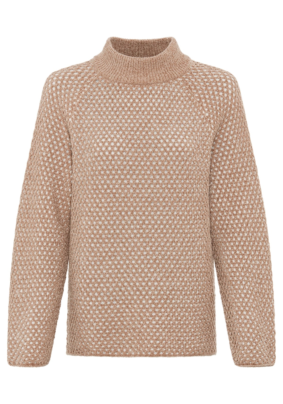 Chenille Lattice Mock Neck Sweater
