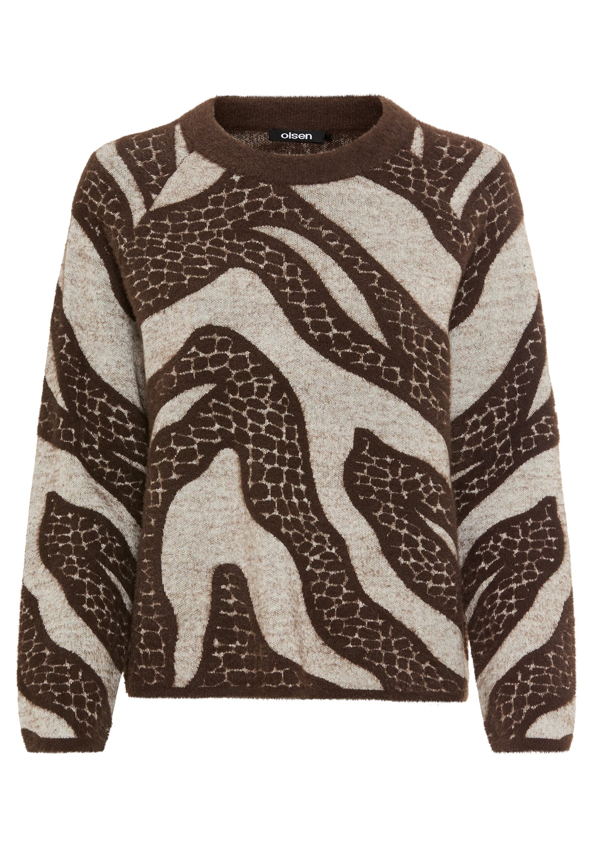 Abstract Modern Animal Feather Knit Pull-Over