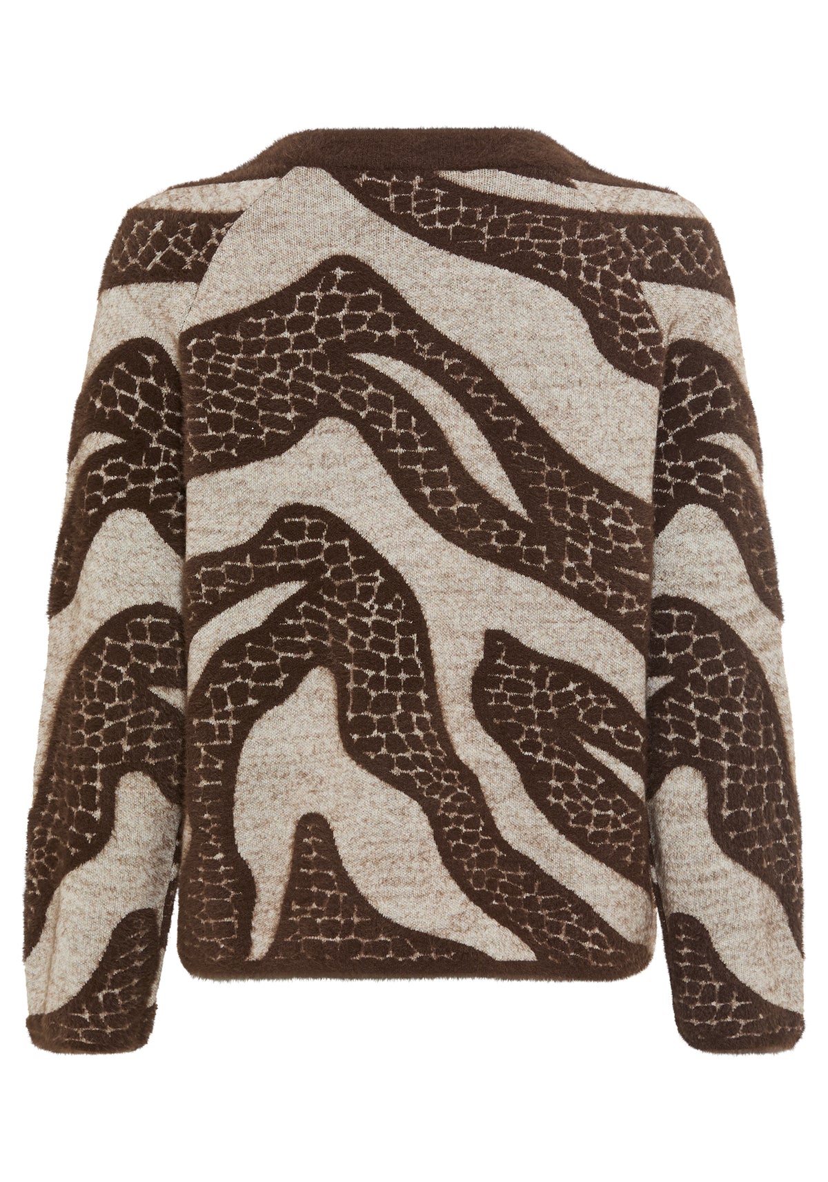 Abstract Modern Animal Feather Knit Pull-Over