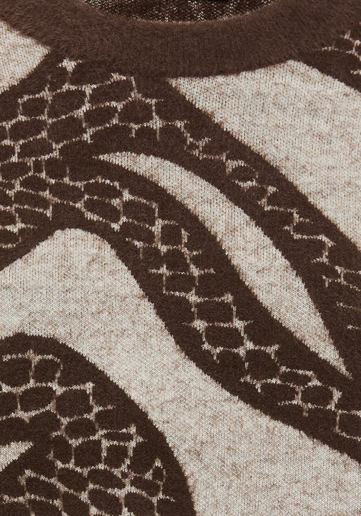 Abstract Modern Animal Feather Knit Pull-Over