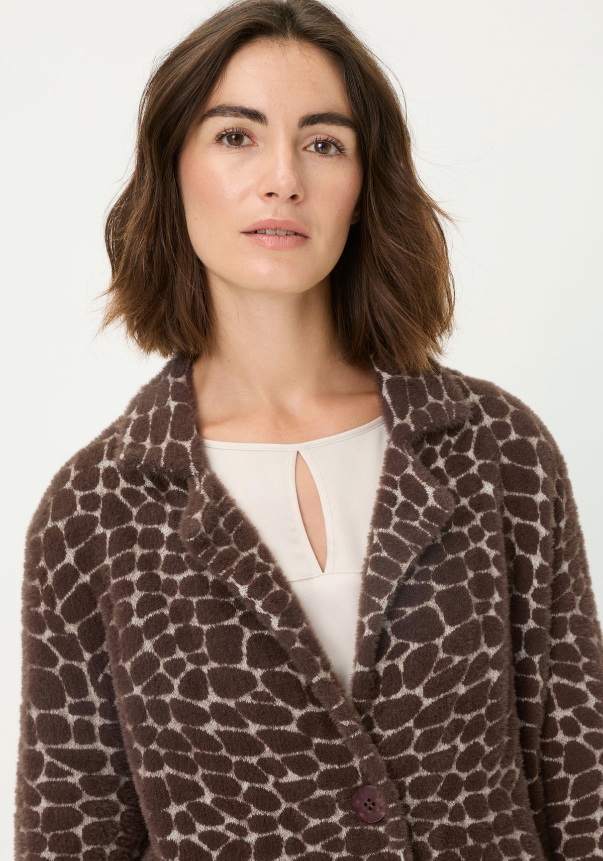 Longline Modern Animal Feather Coatigan