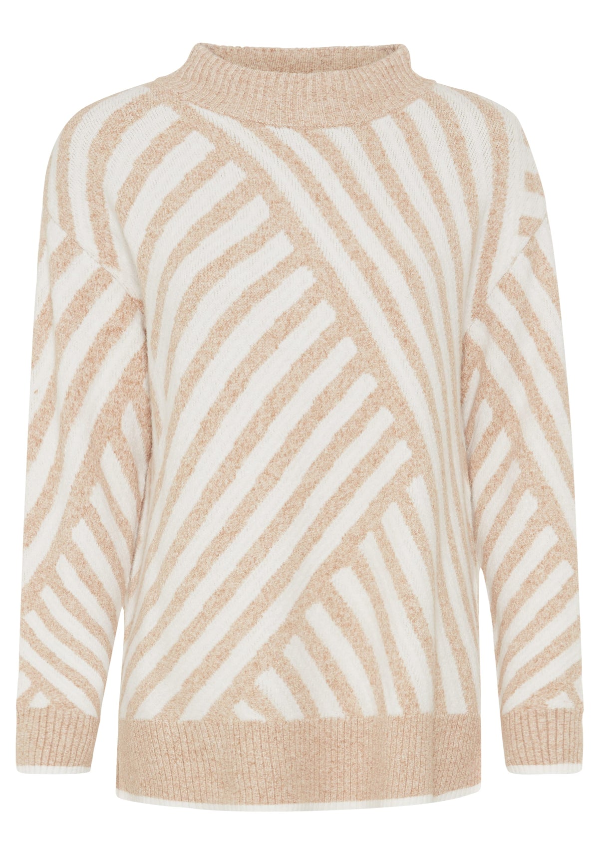 Pull tunique à rayures diagonales