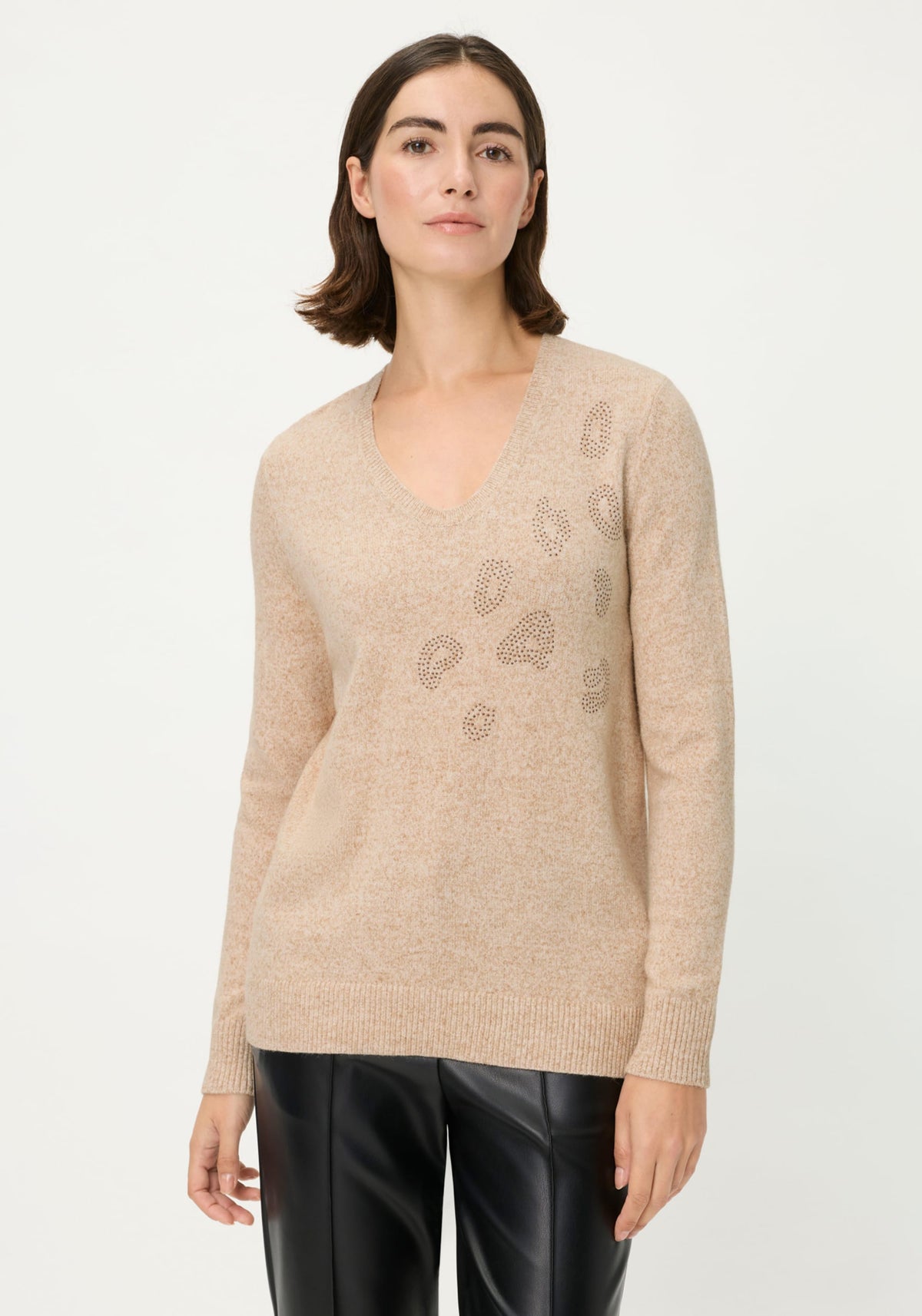 Pullover with Embellished Leo Accents