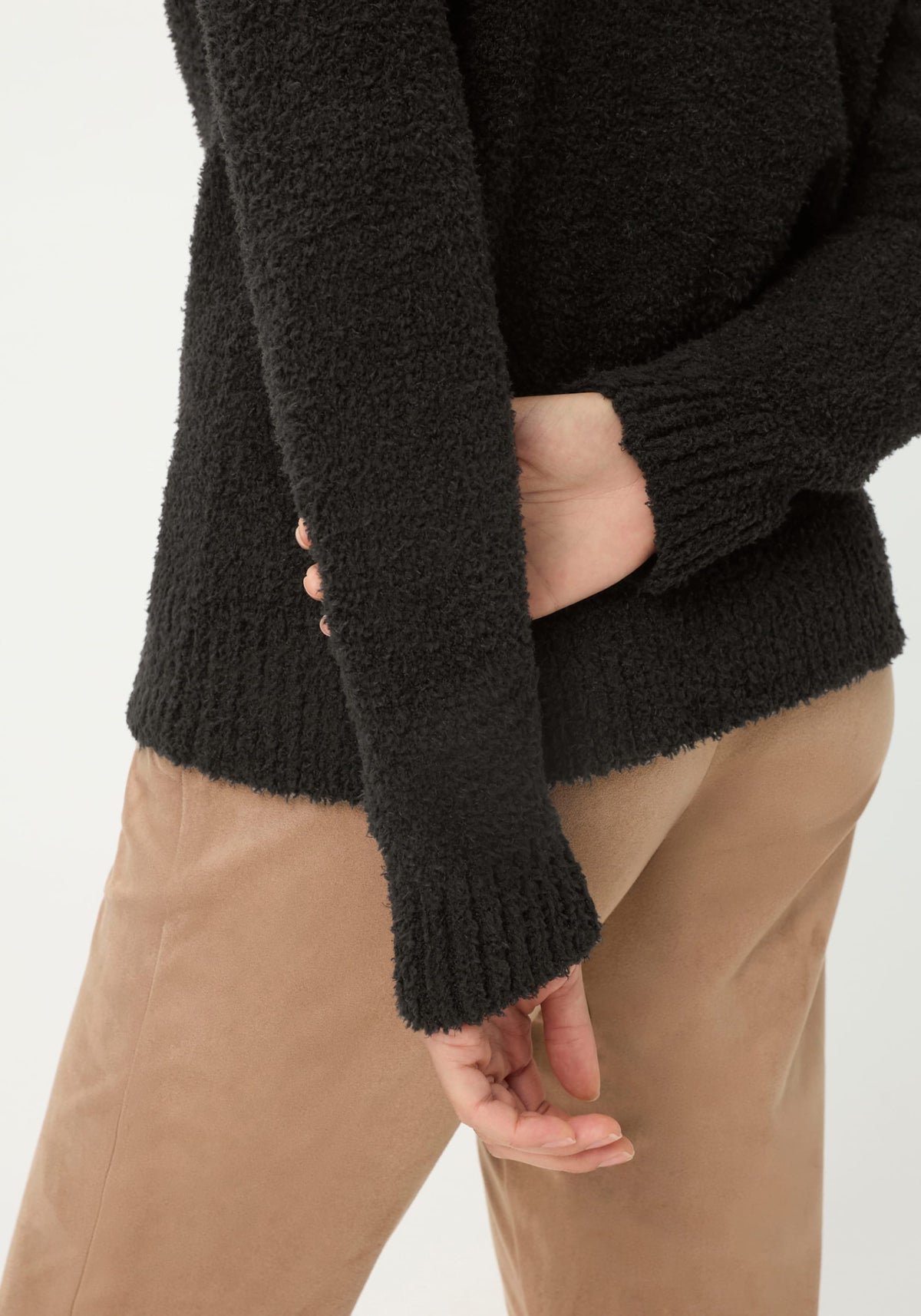 Pull à col châle en peluche