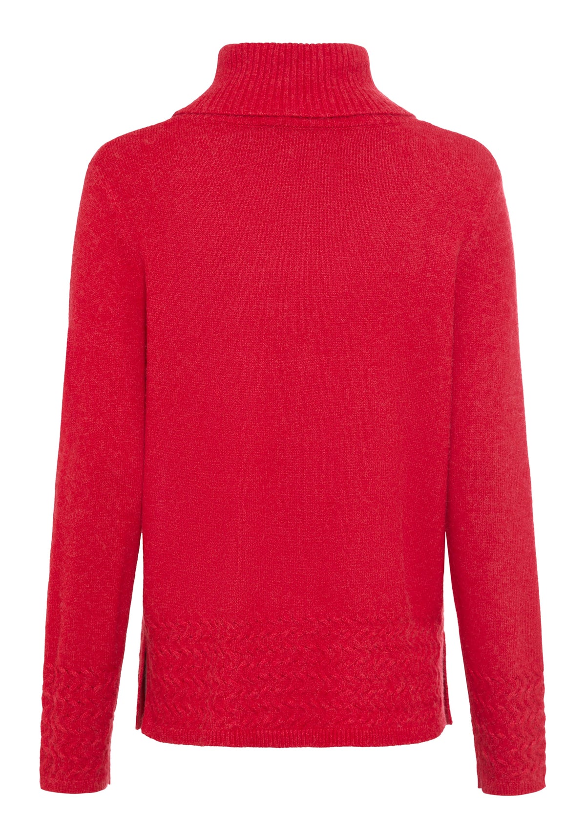 Pull à col cheminée avec bordures en tricot torsadé