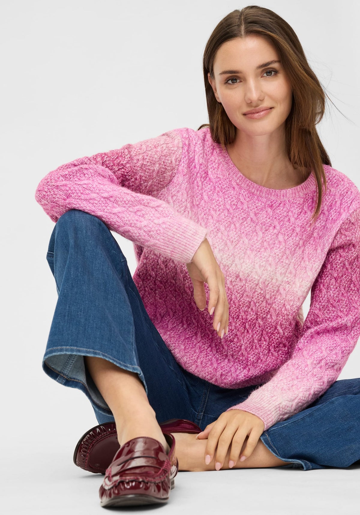 Ombré Cable Knit Sweater