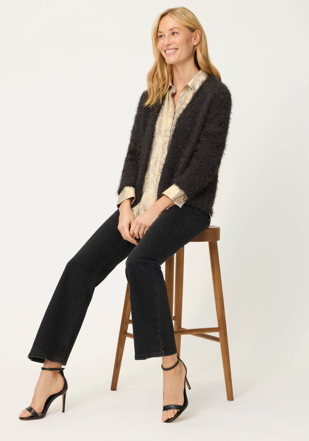 Cardigan croisé en fil de plumes