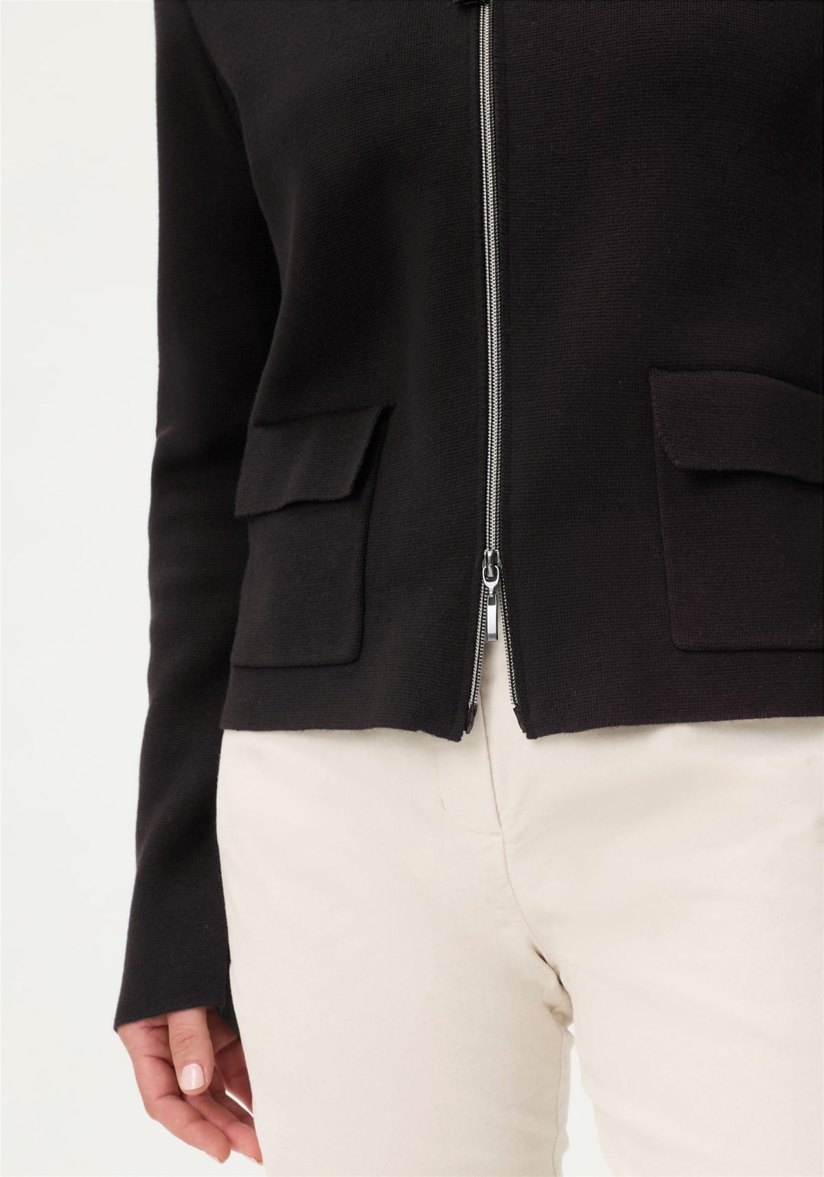 Cardigan zippé à collet
