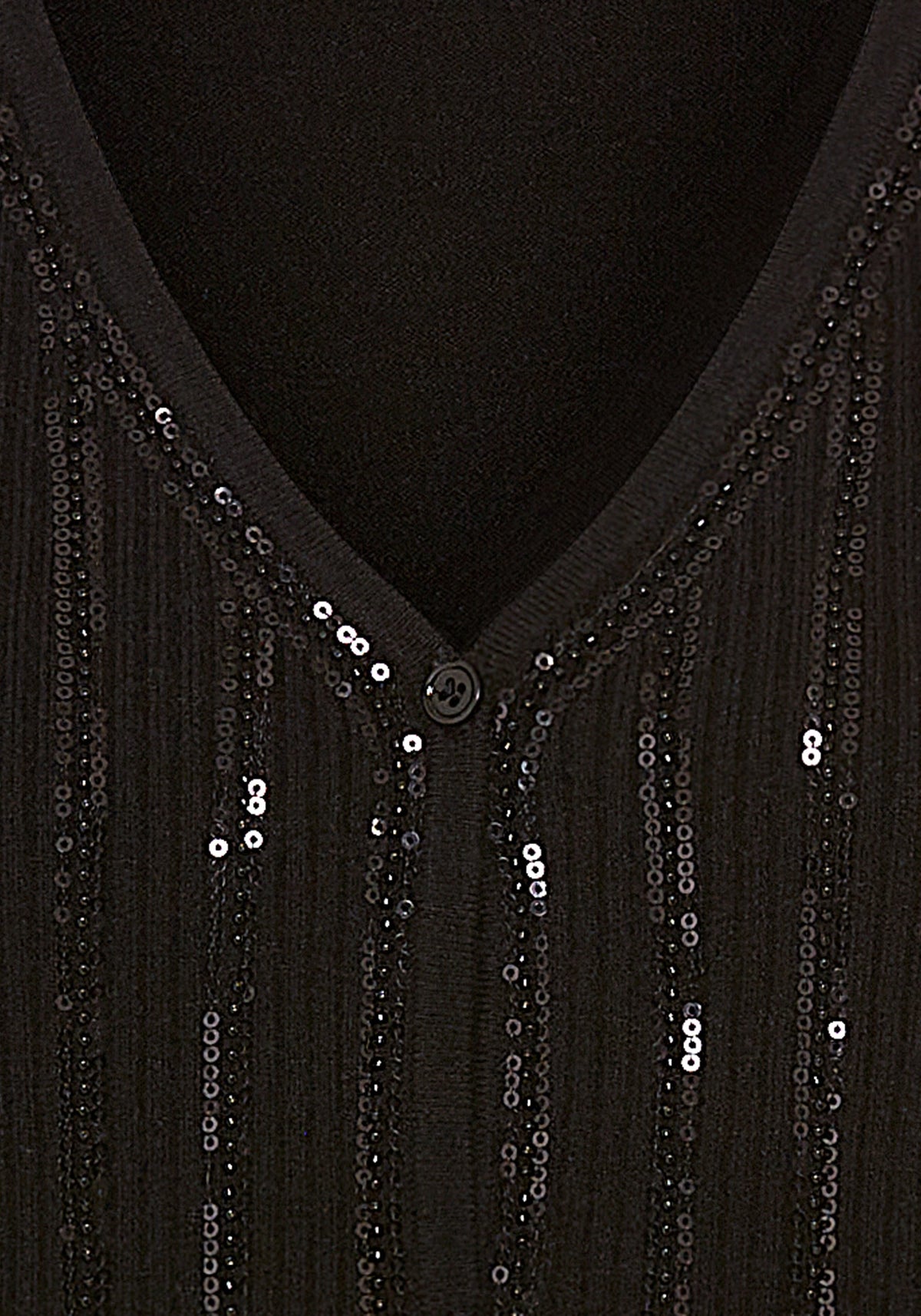 Cardigan en tricot côtelé avec paillettes