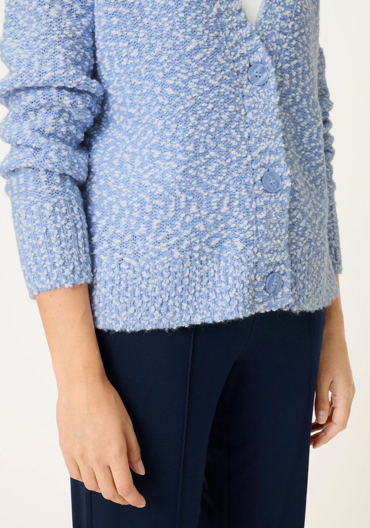 Two-Tone Boucle Cardigan