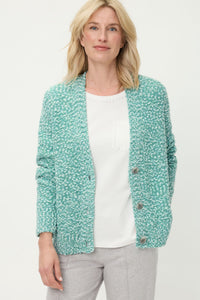 Cardigan en bouclette bicolore