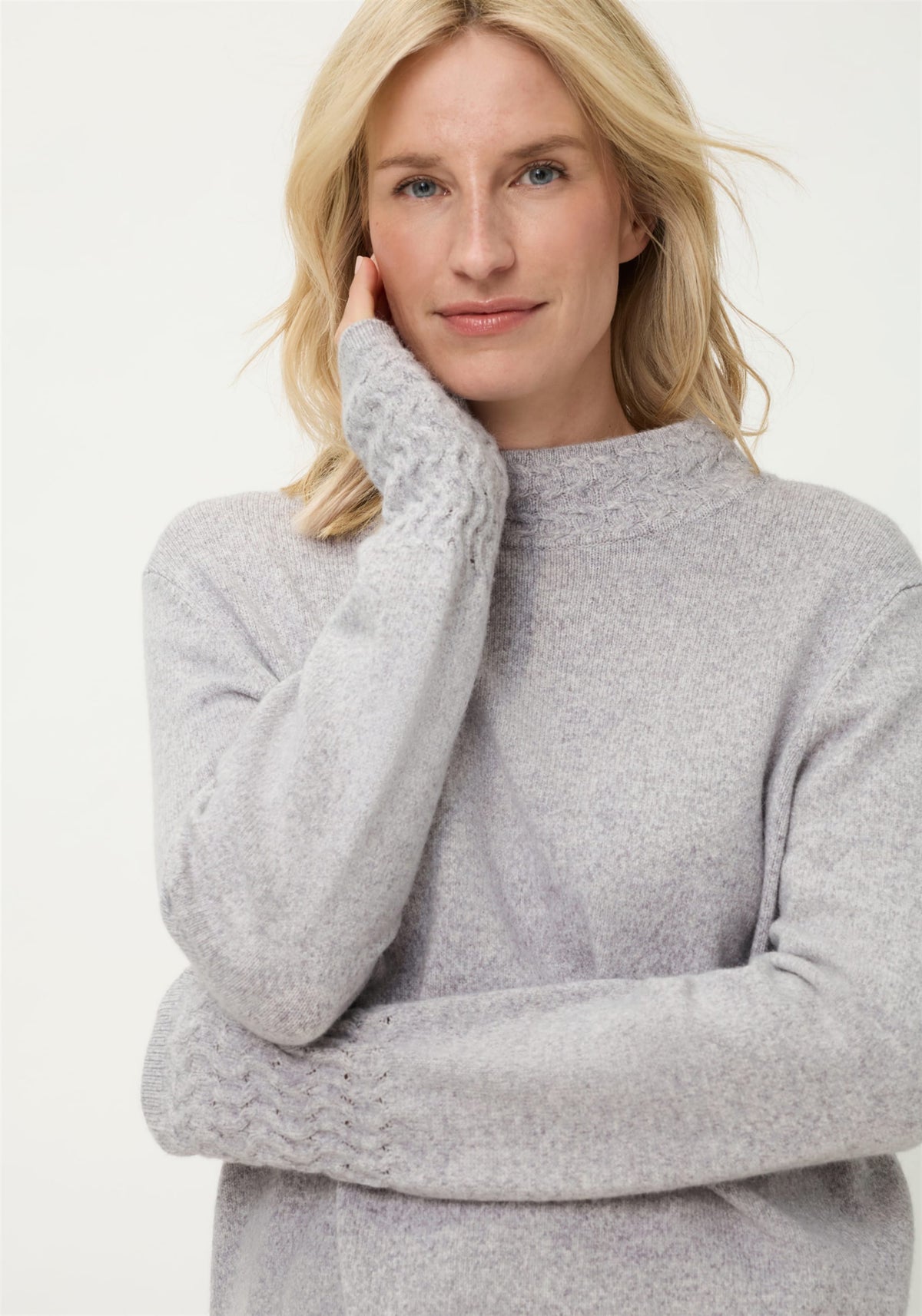 Col ras du cou en maille mélangée