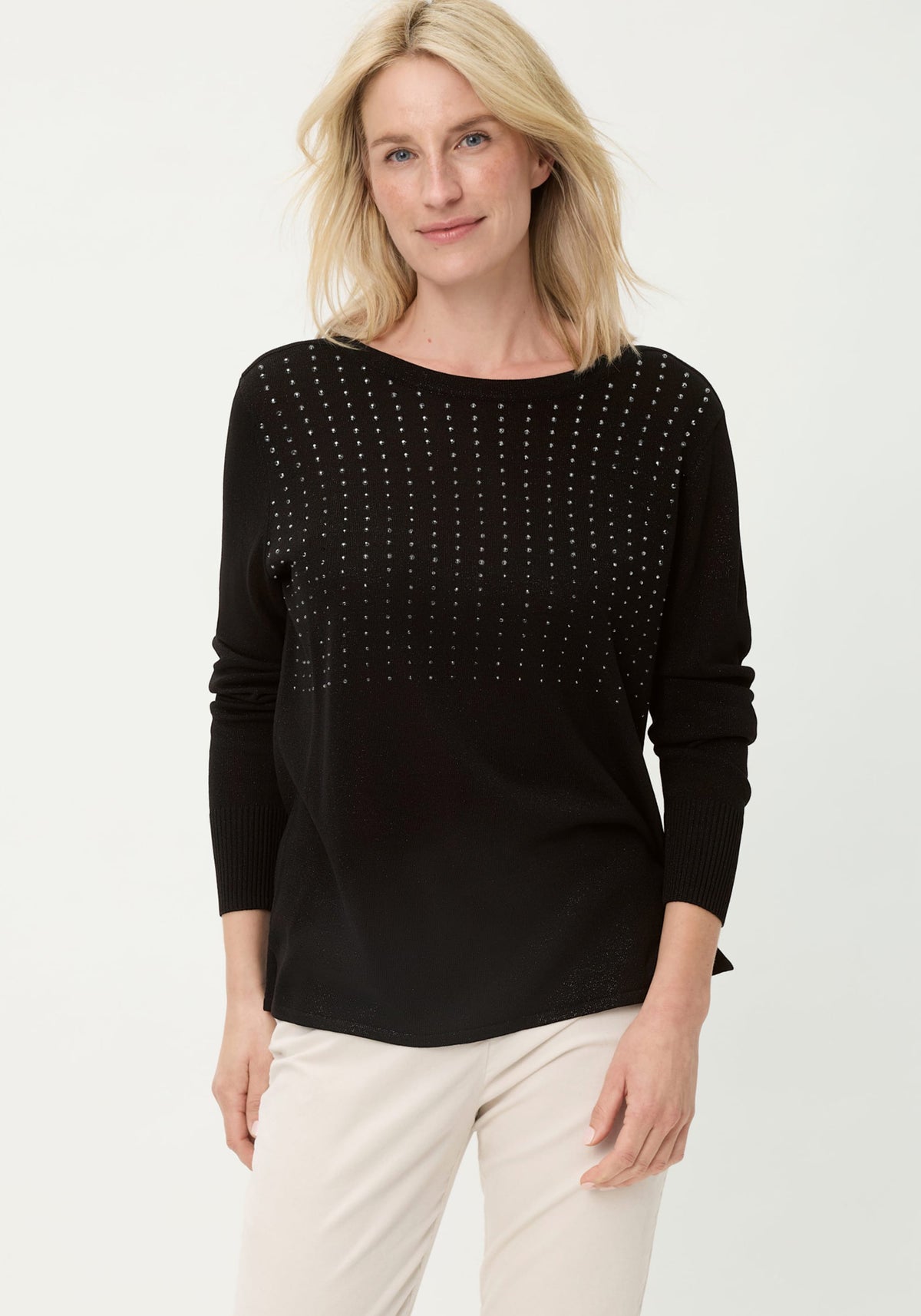 Pull en jauge fine avec ornements