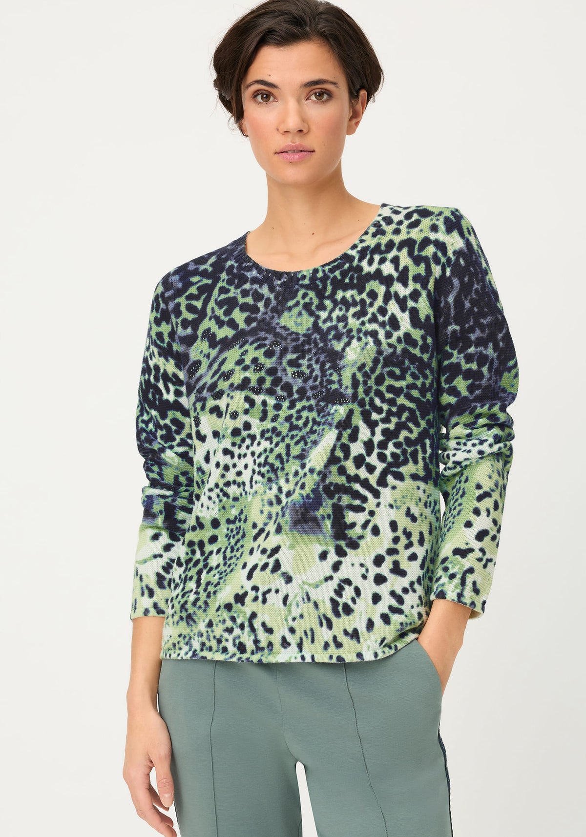 Animal Print Camo Sweater