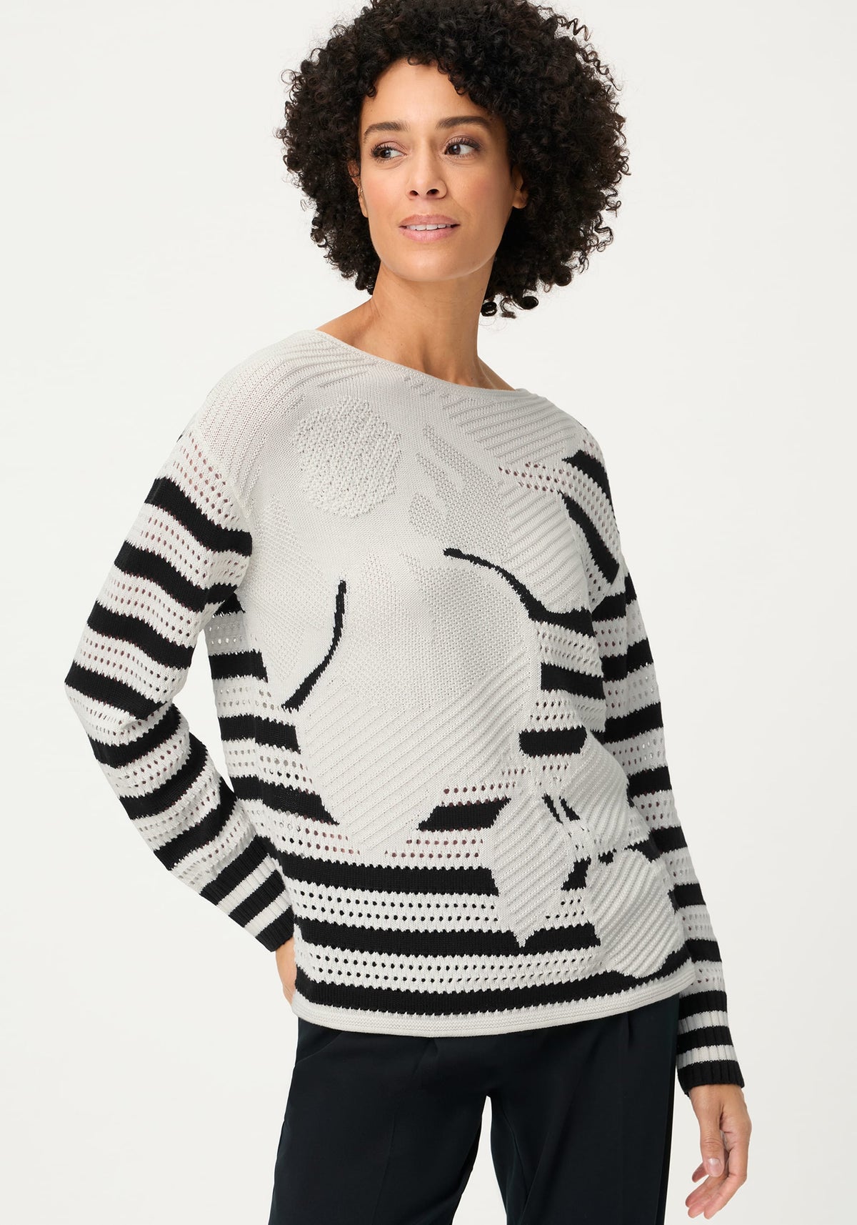 Abstract Open Knit Sweater