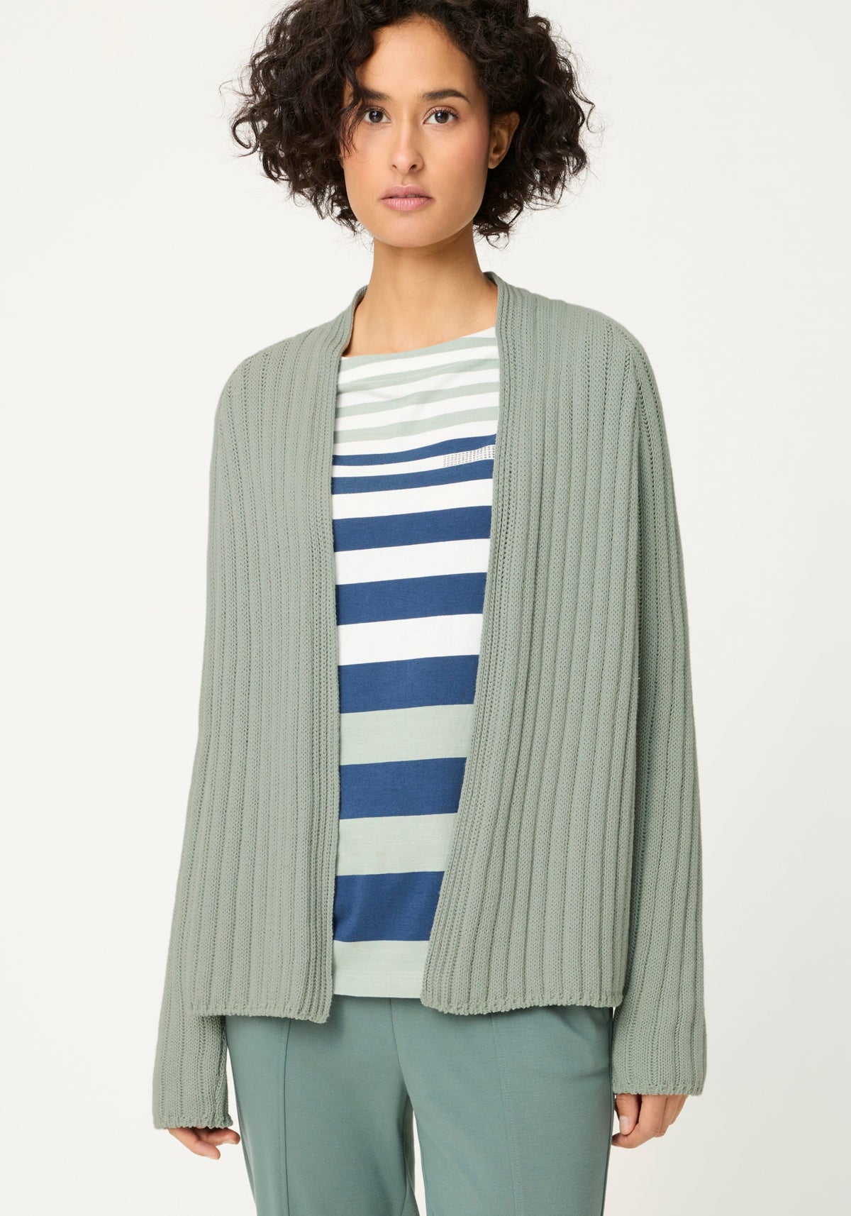 Rib Knit Open Front Cardigan