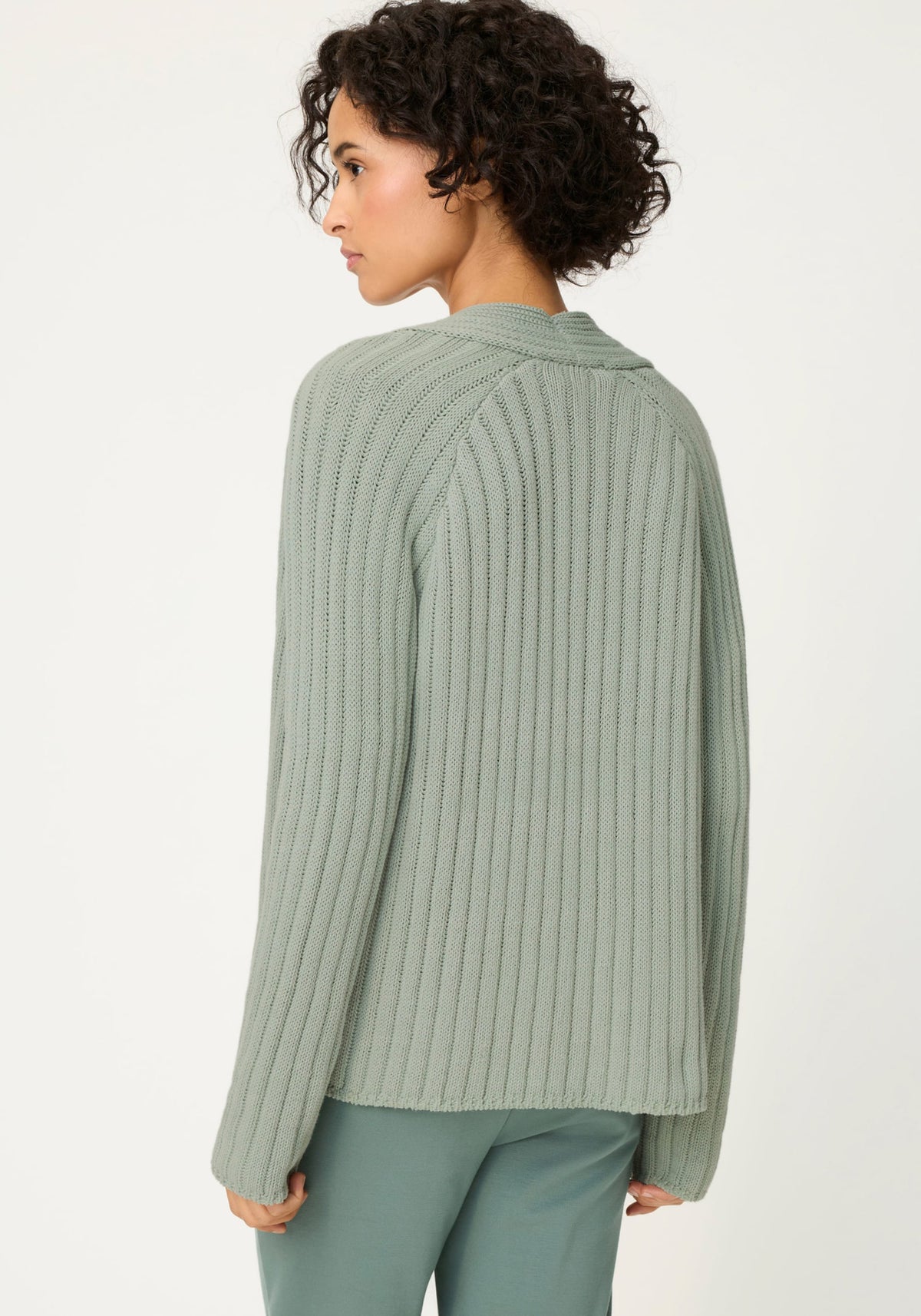 Rib Knit Open Front Cardigan