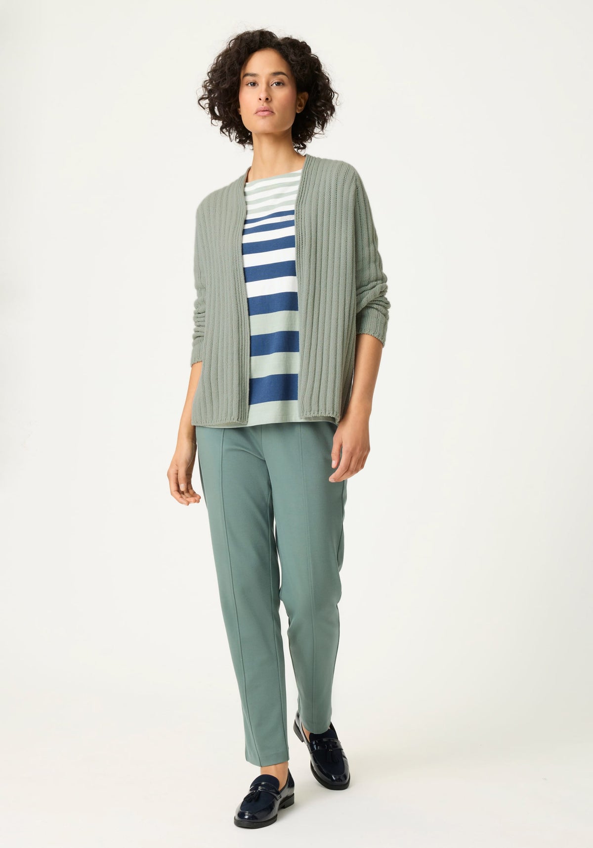 Rib Knit Open Front Cardigan