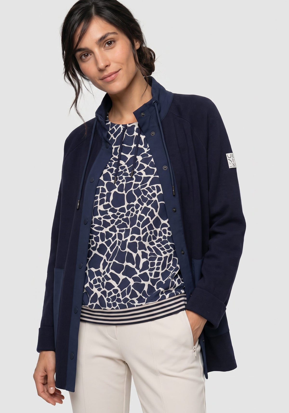 Sporty Mock Knit Cardigan