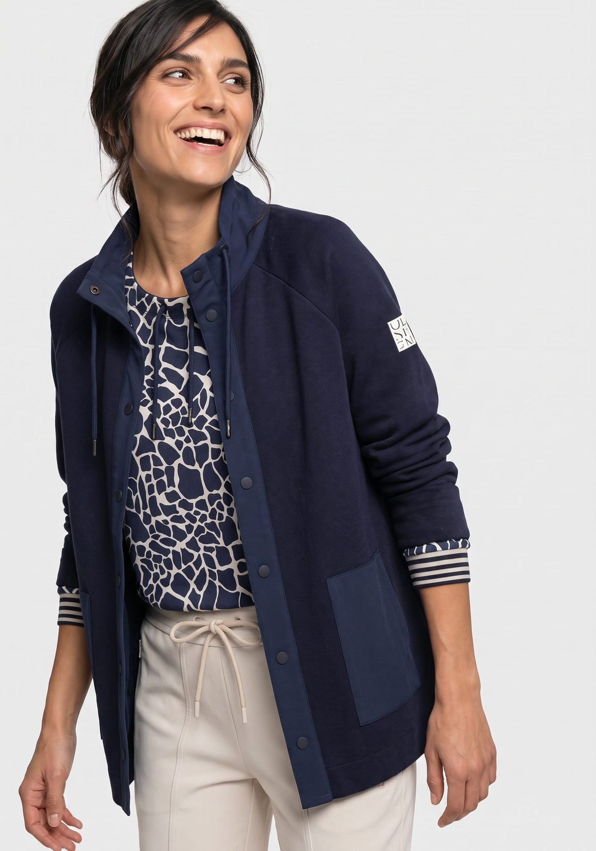 Sporty Mock Knit Cardigan