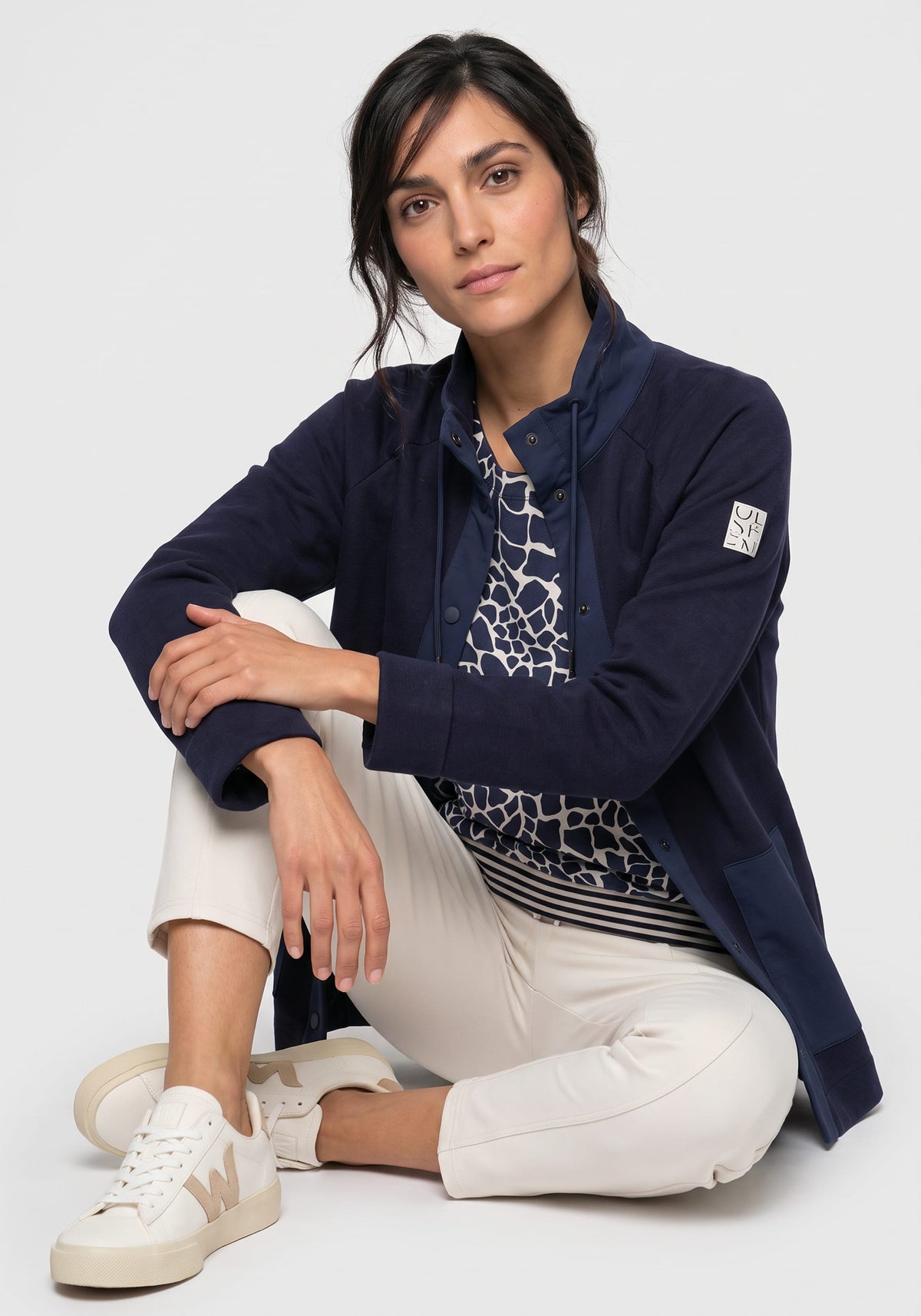 Sporty Mock Knit Cardigan