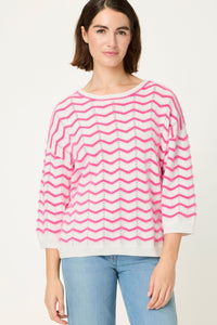 Chevron Eyelash Knit Sweater