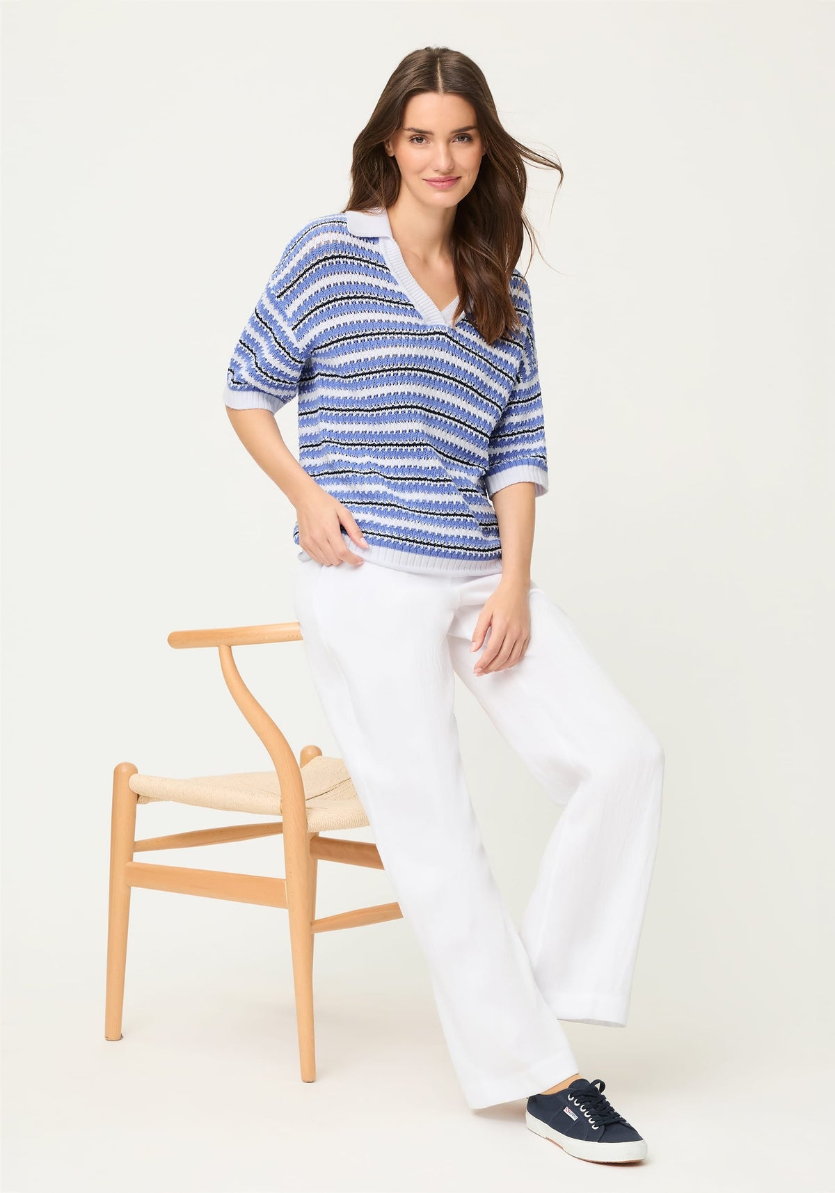 Stripe Polo Sweater