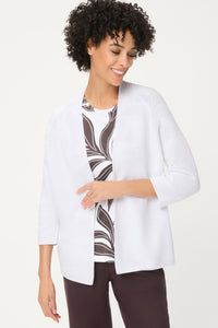 Cardigan ouvert en tricot côtelé