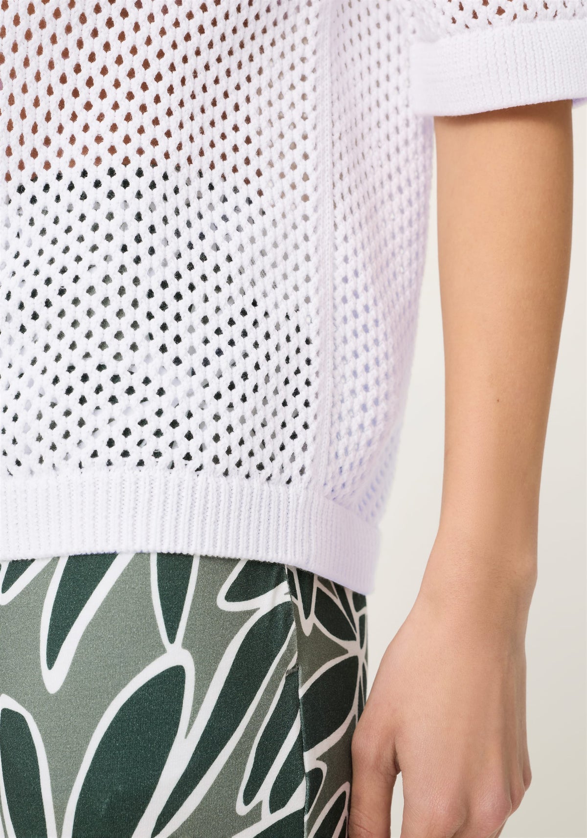 Ajour Knit Polo Sweater