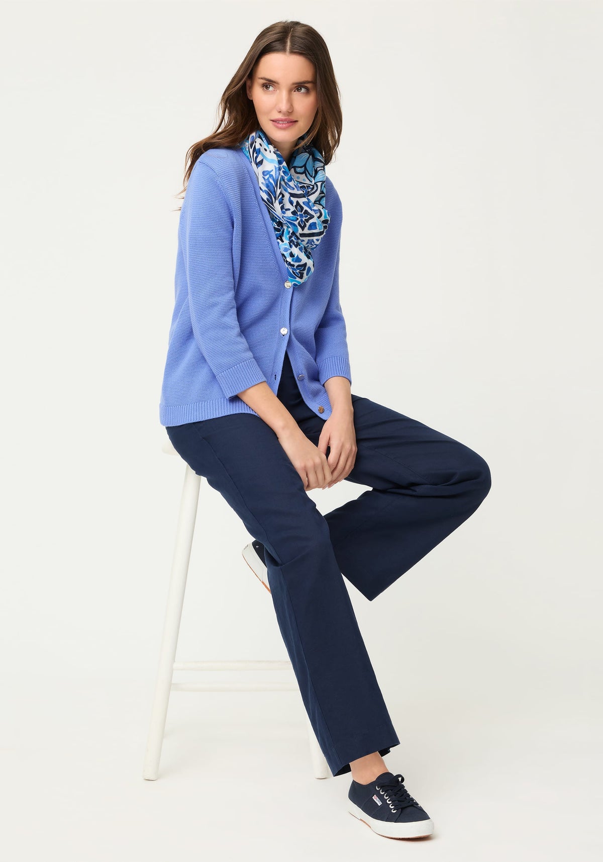 Solid V-Neck Cardigan