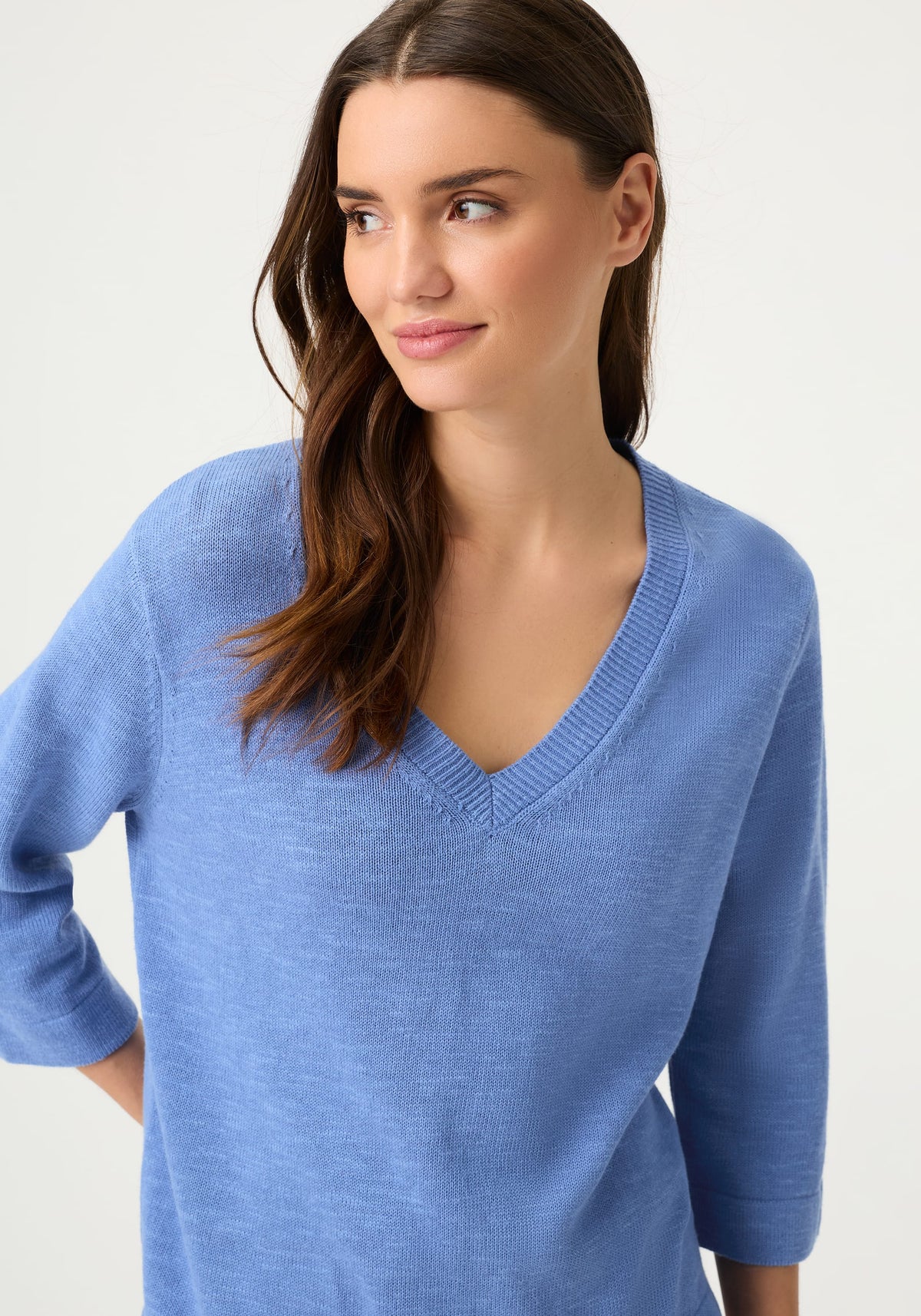Solid V-Neck Sweater
