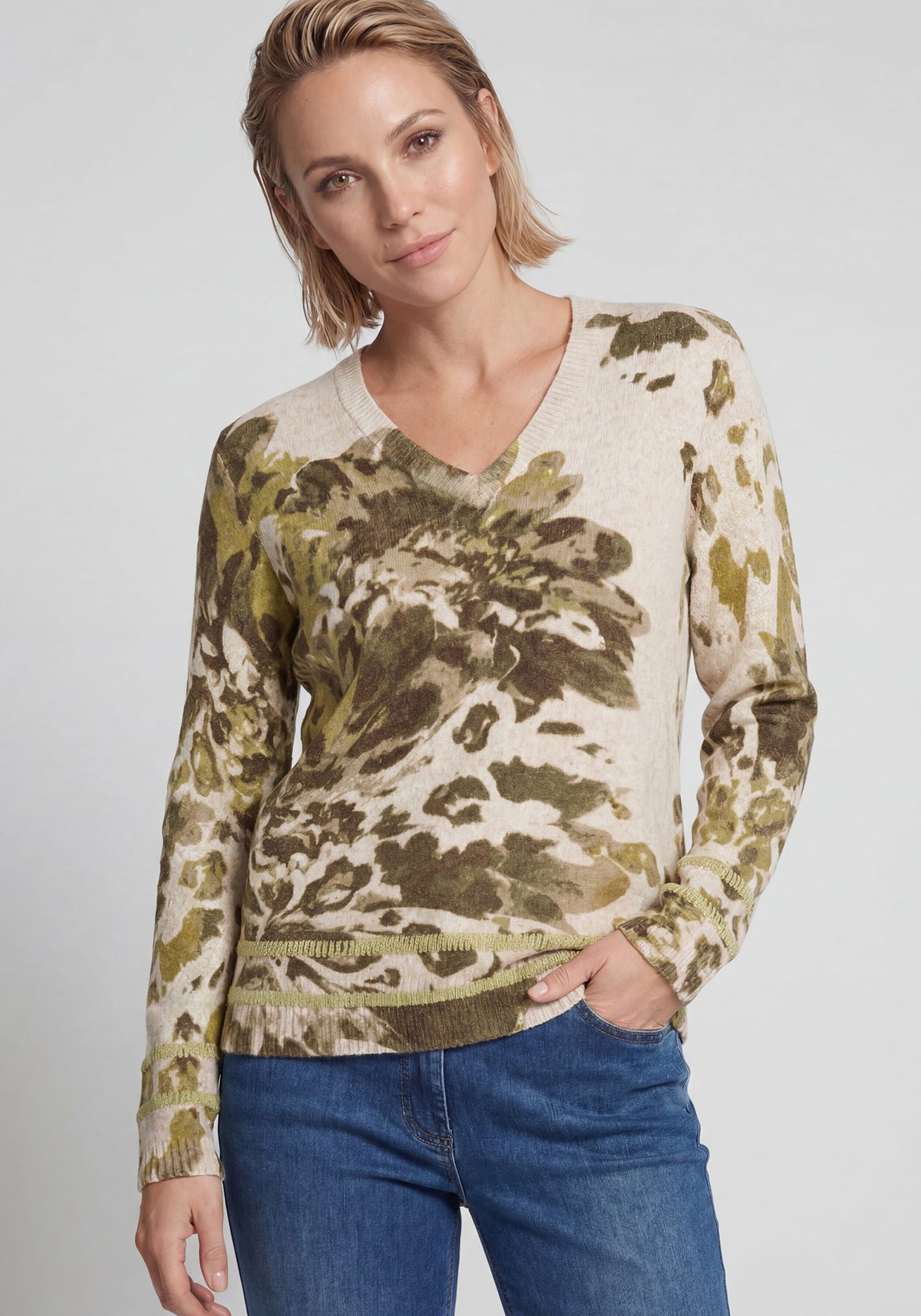Abstract Floral Sweater