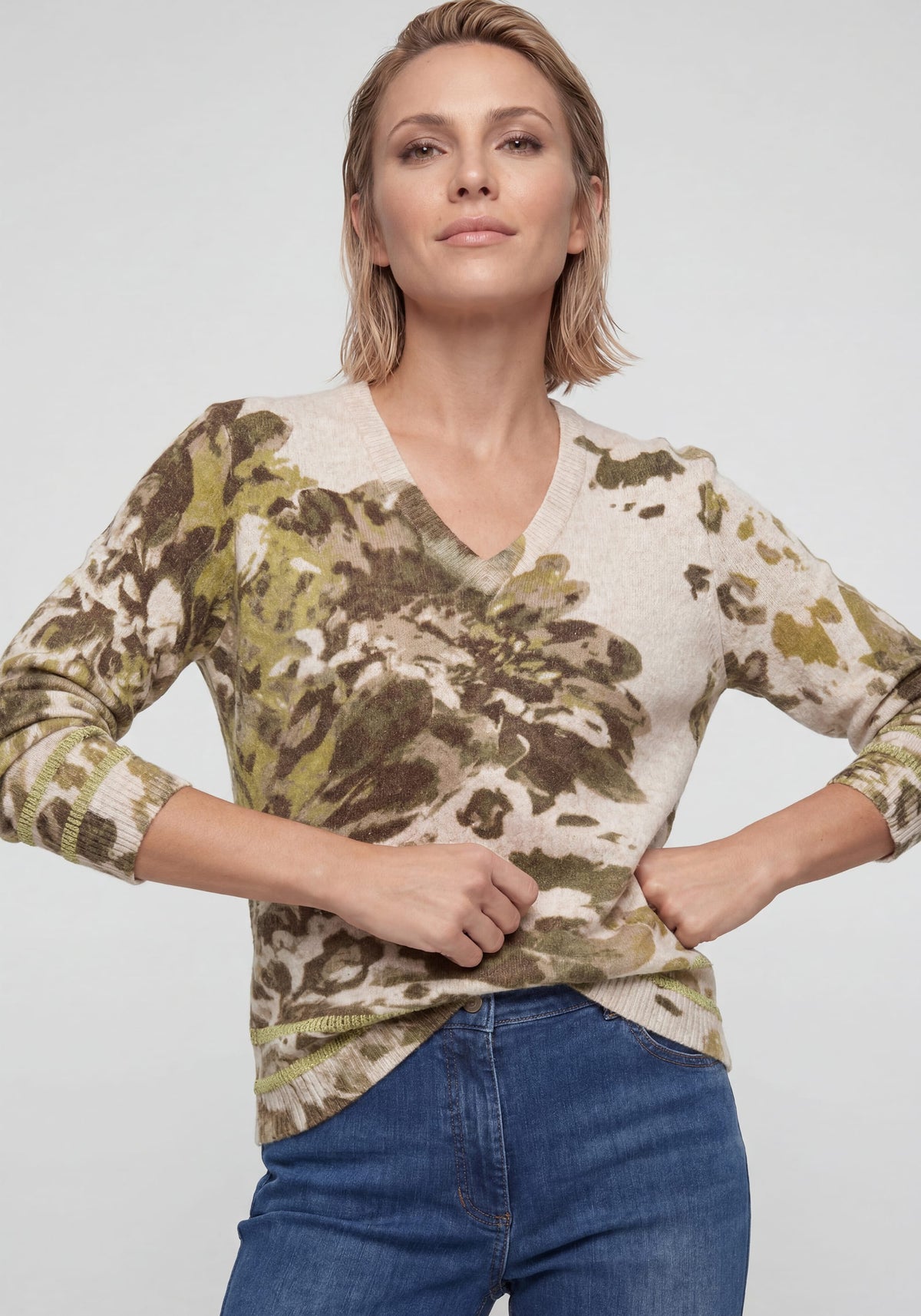 Abstract Floral Sweater