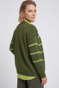 Embroidered Stripe Open Front Cardigan