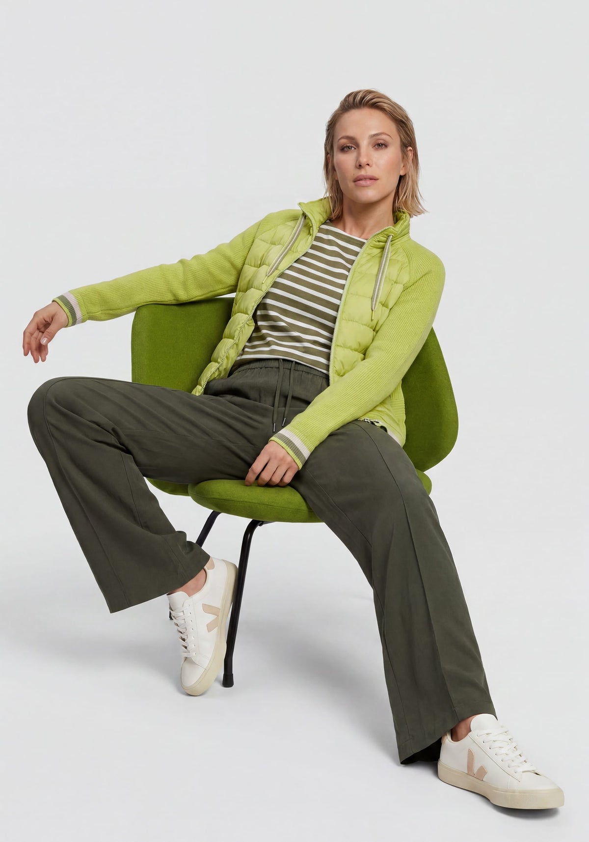 Mixed Media Zip Front Jacket
