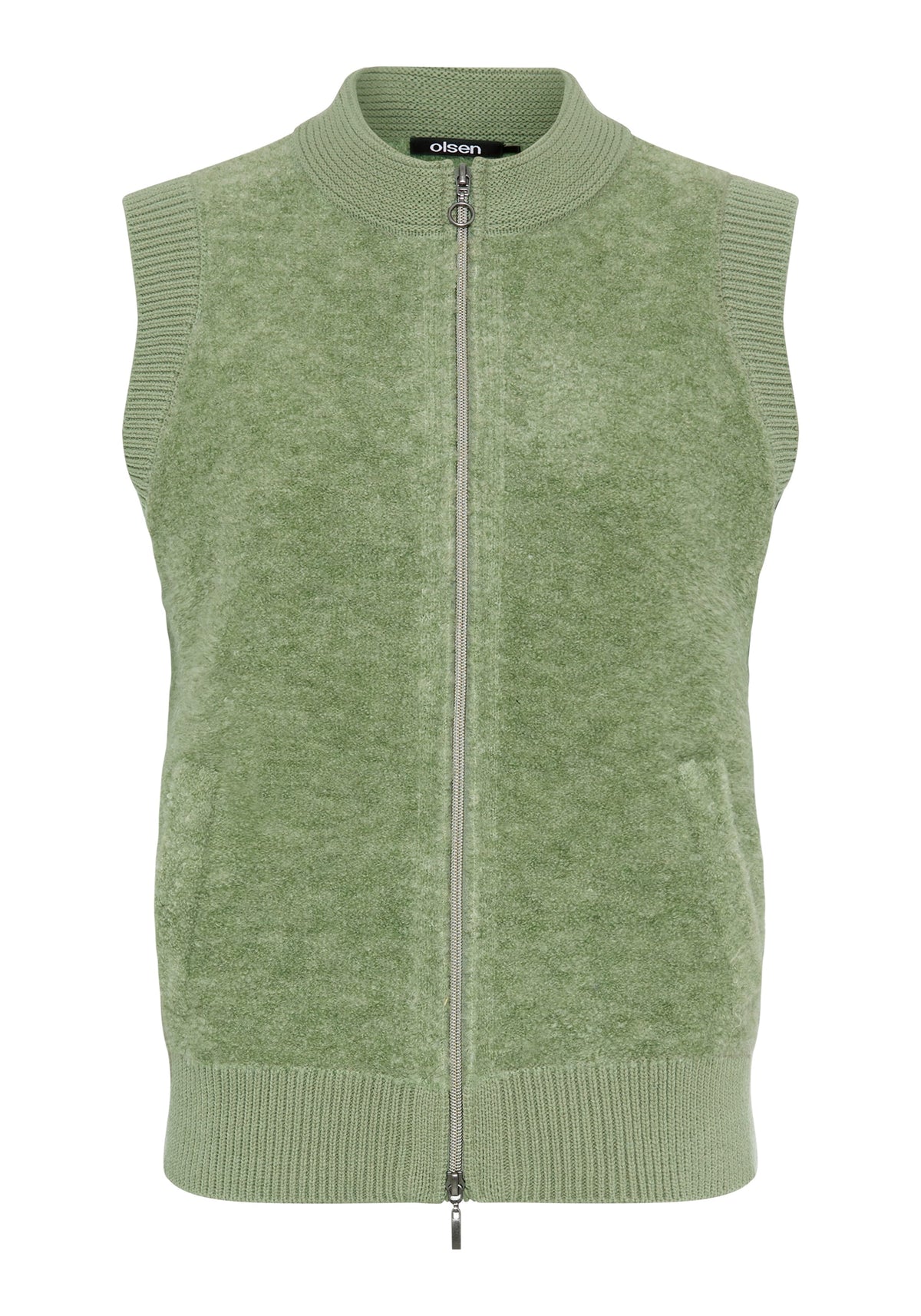 Bouclé Knit Zip Front Vest