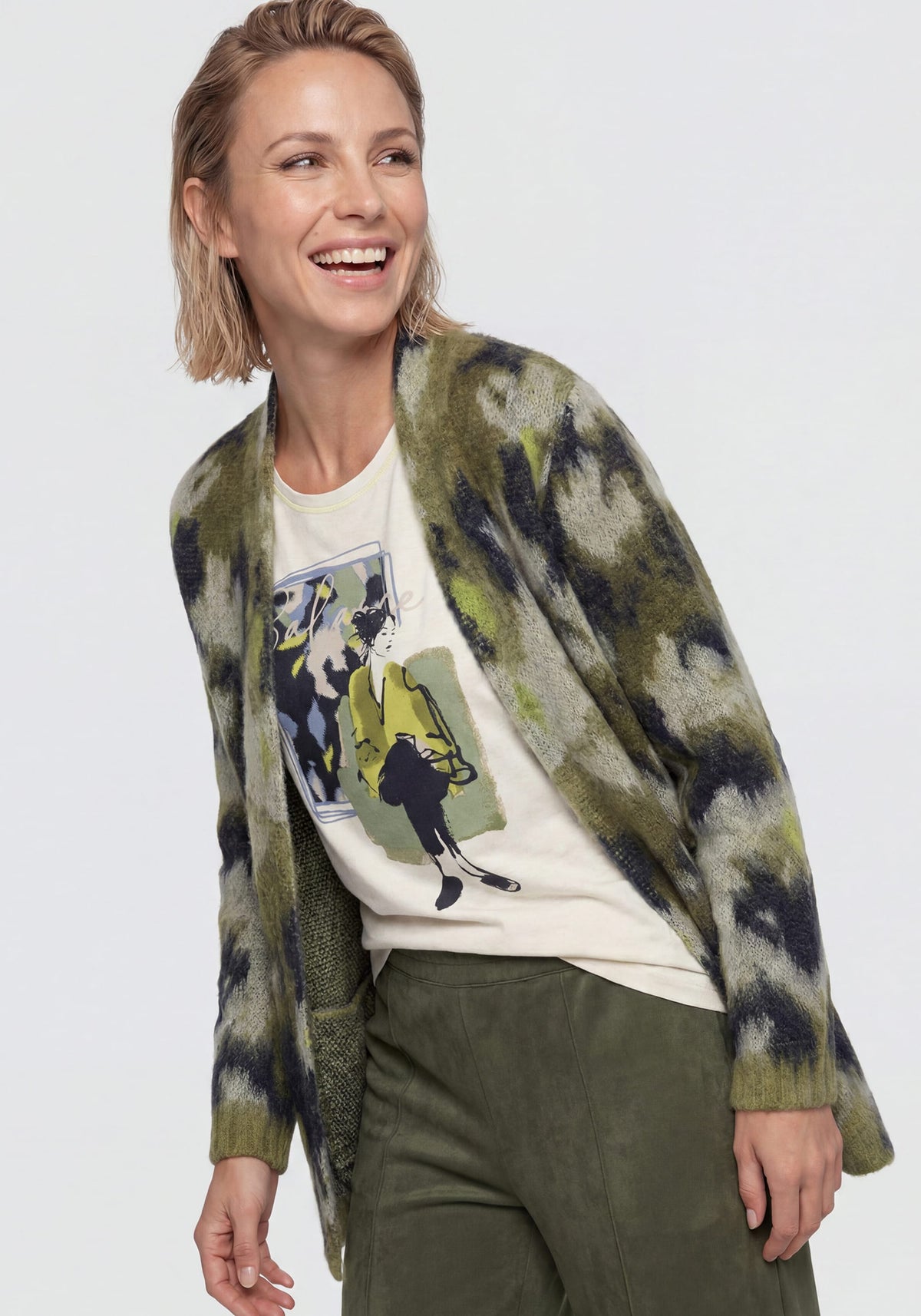 Soft Camo Knit Cardigan