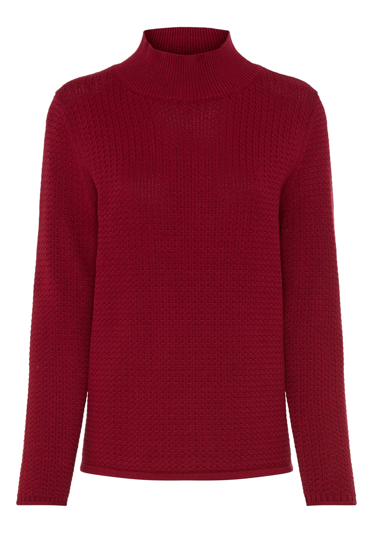 Stitch Interest Mock Neck Sweater