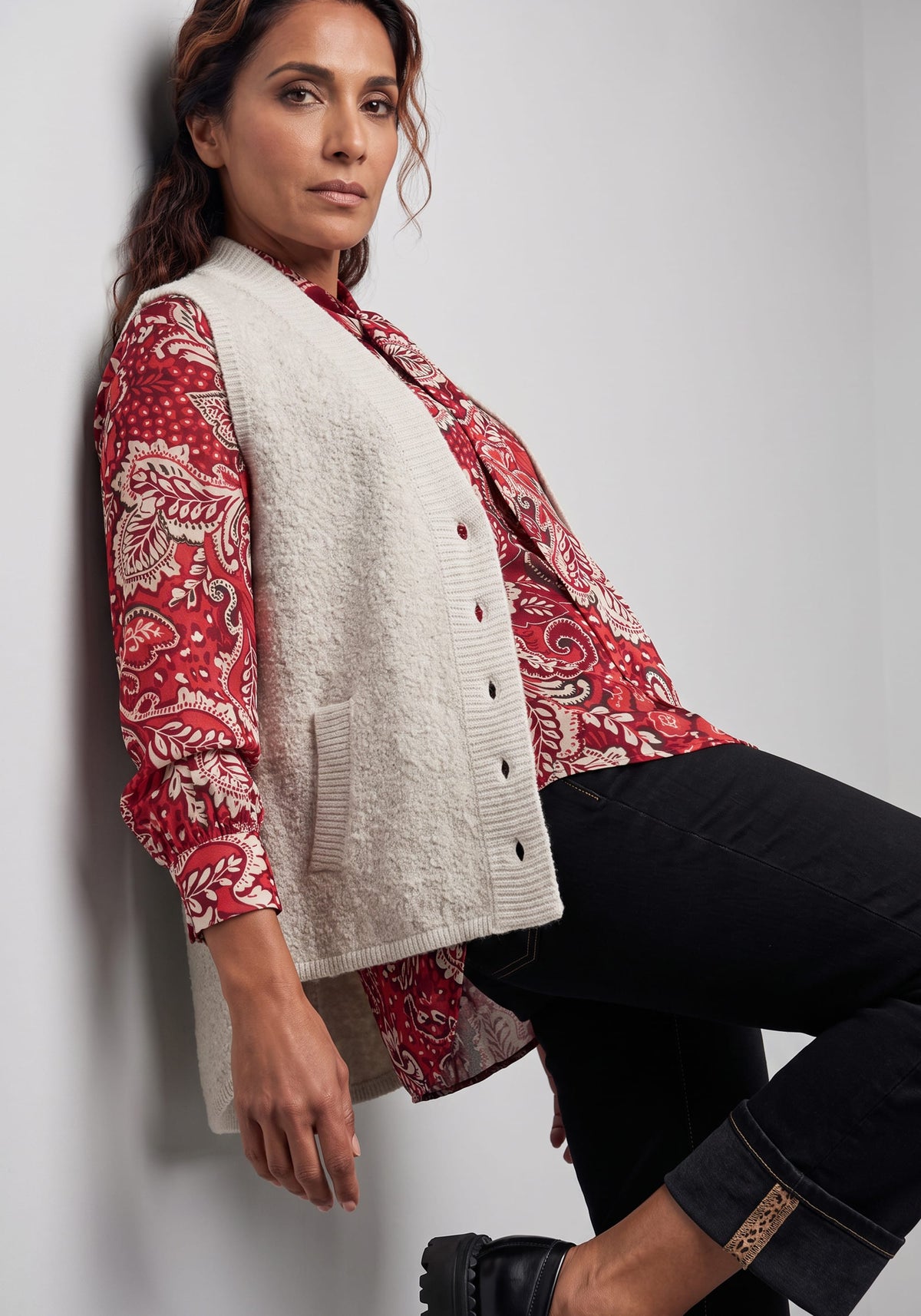 Bouclé Knit Vest